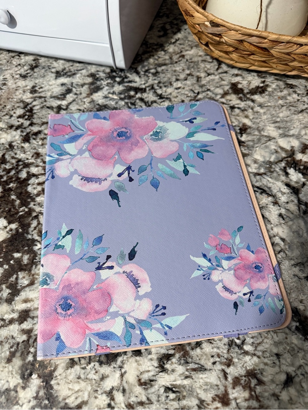 Lavender Floral Folio IPad Case